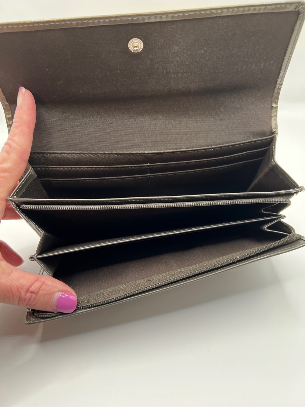 Lauren Ralph Lauren Olive Leather Continental Wallet - Picture 9 of 10